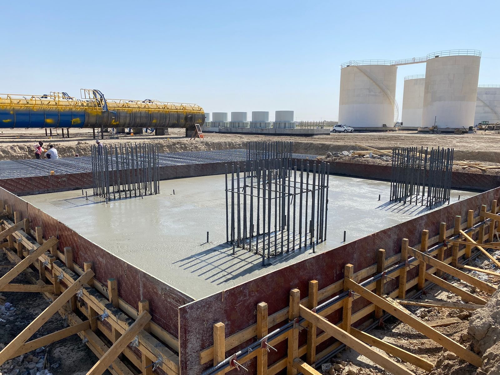 Foundation construction on site